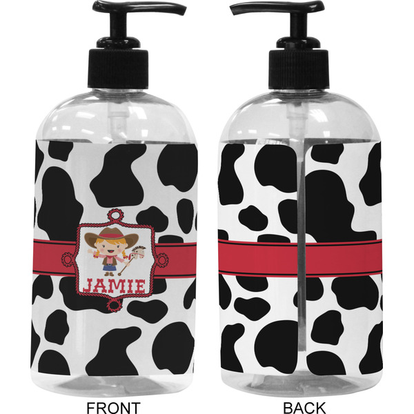 Cowprint Cowgirl 16 oz Plastic Liquid Dispenser (Approval)