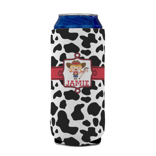 Cowprint Cowgirl 16oz Can Sleeve - FRONT (on can)