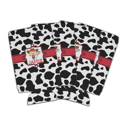 Cowprint Cowgirl Can Cooler (16 oz) - Set of 4 (Personalized)