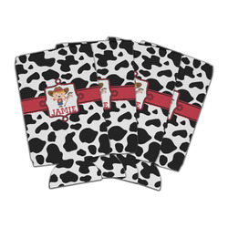Cowprint Cowgirl Can Cooler (16 oz) - Set of 4 (Personalized)