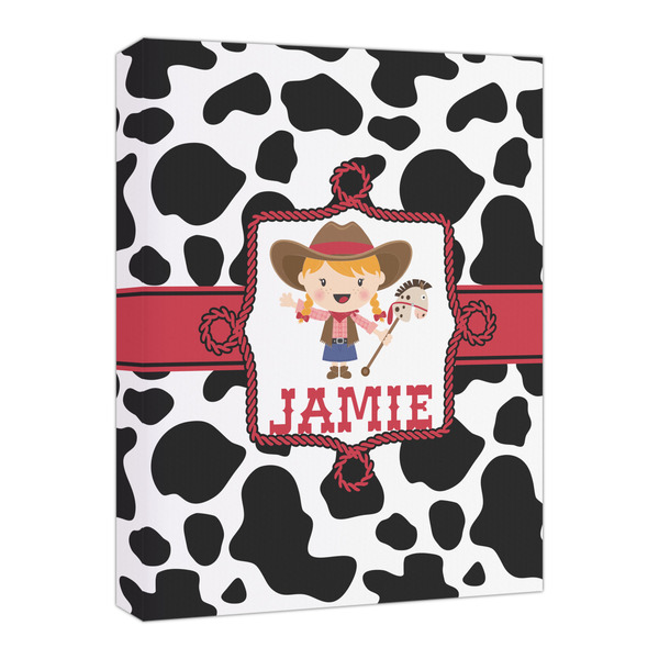 Custom Cowprint Cowgirl Canvas Print - 16x20 (Personalized)