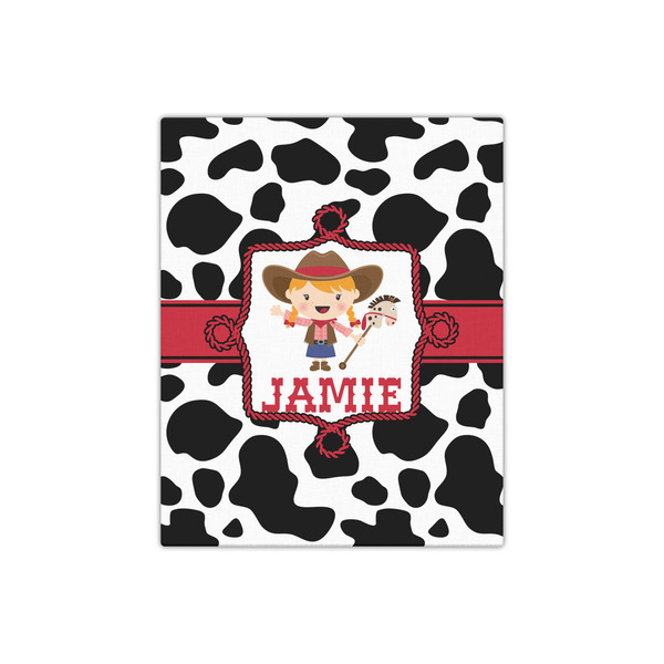 Cowprint Cowgirl 16x20 - Canvas Print - Front View