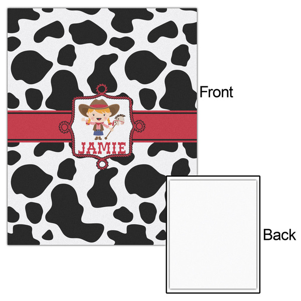 Cowprint Cowgirl 16x20 - Matte Poster - Front & Back