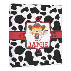 Cowprint Cowgirl Canvas Print - 20x24 (Personalized)