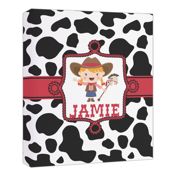 Custom Cowprint Cowgirl Canvas Print - 20x24 (Personalized)