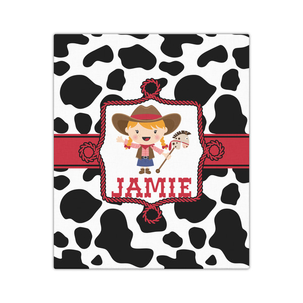 Cowprint Cowgirl 20x24 - Canvas Print - Front View