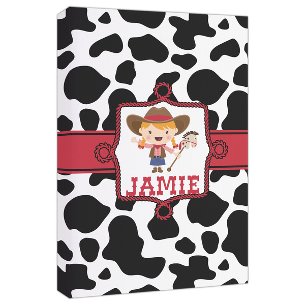 Custom Cowprint Cowgirl Canvas Print - 20x30 (Personalized)