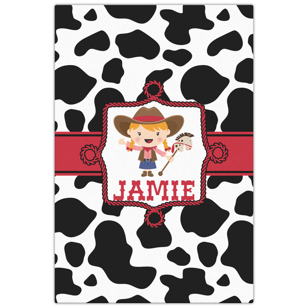 Cowprint Cowgirl 20x30 - Canvas Print - Front View