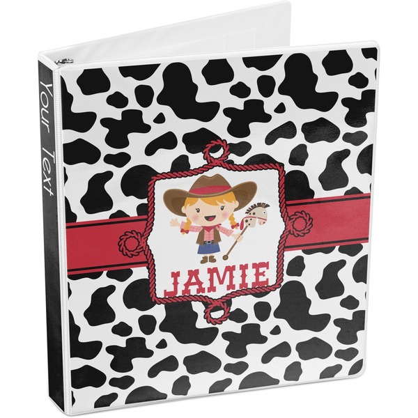 Cowprint Cowgirl 3-Ring Binder 3/4 - Main
