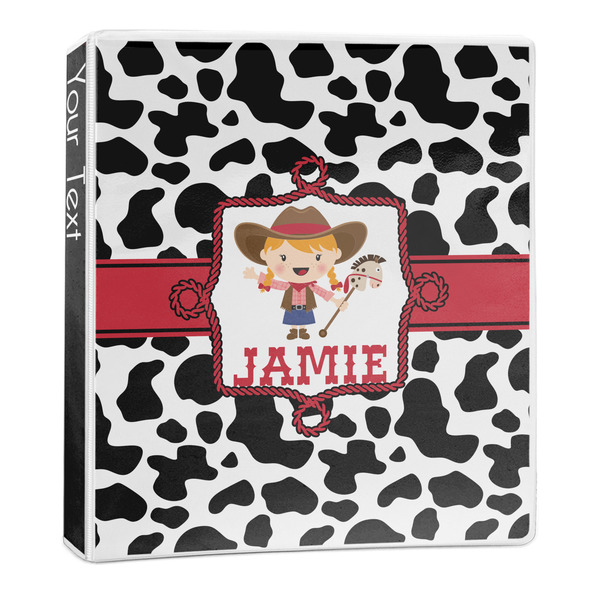 Custom Cowprint Cowgirl 3-Ring Binder - 1 inch (Personalized)