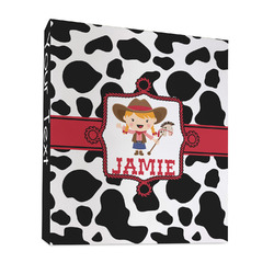 Cowprint Cowgirl 3 Ring Binder - Full Wrap - 1" (Personalized)