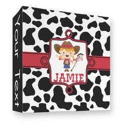 Cowprint Cowgirl 3 Ring Binder - Full Wrap - 3" (Personalized)