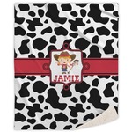 Cowprint Cowgirl Sherpa Throw Blanket (Personalized)