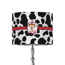 Cowprint Cowgirl 8" Drum Lamp Shade - Fabric (Personalized)