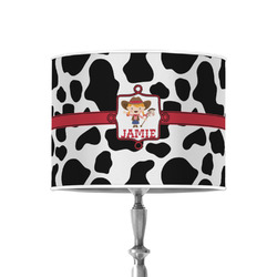 Cowprint Cowgirl 8" Drum Lamp Shade - Poly-film (Personalized)