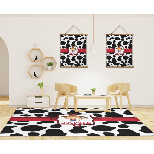 Cowprint Cowgirl 8'x10' Indoor Area Rugs - IN CONTEXT