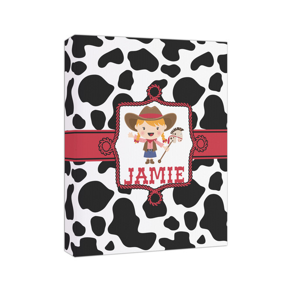 Cowprint Cowgirl 8x10 - Canvas Print - Angled View
