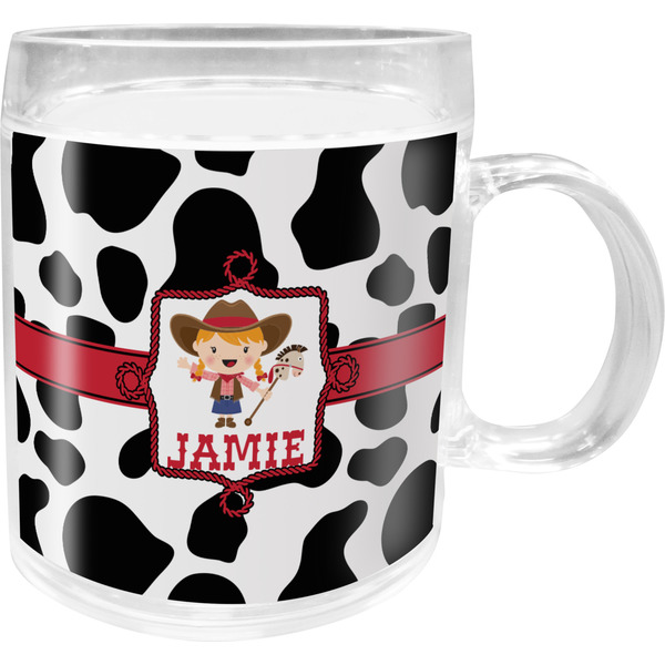 Custom Cowprint Cowgirl Acrylic Kids Mug (Personalized)
