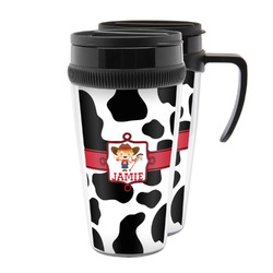 Cowprint Cowgirl Acrylic Travel Mug (Personalized)