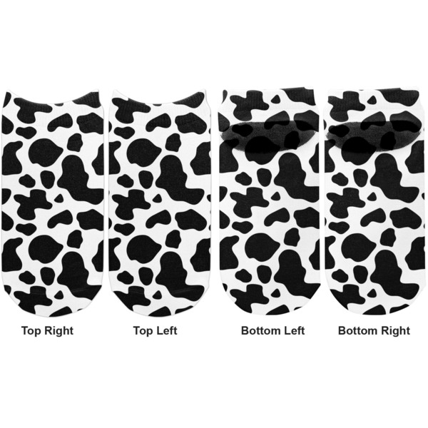 Cowprint Cowgirl Adult Ankle Socks - Double Pair - Front and Back - Apvl