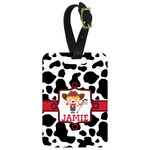 Cowprint Cowgirl Metal Luggage Tag w/ Name or Text