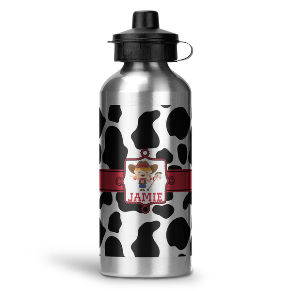 Custom Cowprint Cowgirl Water Bottle - Aluminum - 20 oz (Personalized)