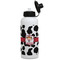 Cowprint Cowgirl Aluminum Water Bottle - White Front