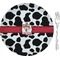 Cowprint Cowgirl Glass Appetizer / Dessert Plate 8" (Personalized)