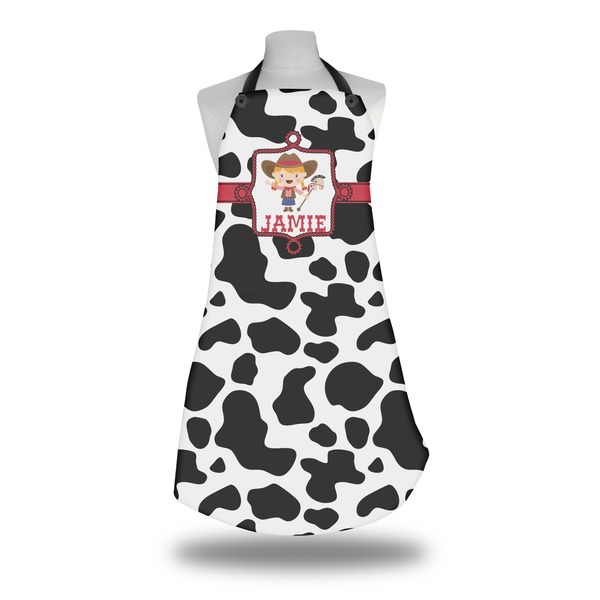 Cowprint Cowgirl Apron on Mannequin