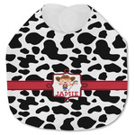 Cowprint Cowgirl Jersey Knit Baby Bib w/ Name or Text
