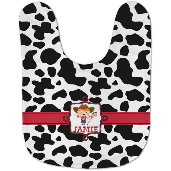 Cowprint Cowgirl Baby Bib - AFT flat