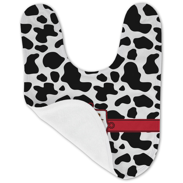 Cowprint Cowgirl Baby Bib - AFT folded