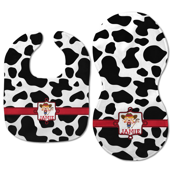 Cowprint Cowgirl Baby Bib & Burp Set - Approval (new bib & burp)