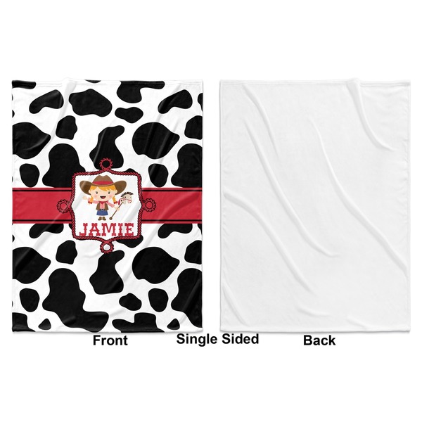 Cowprint Cowgirl Baby Blanket (Single Side - Printed Front, White Back)