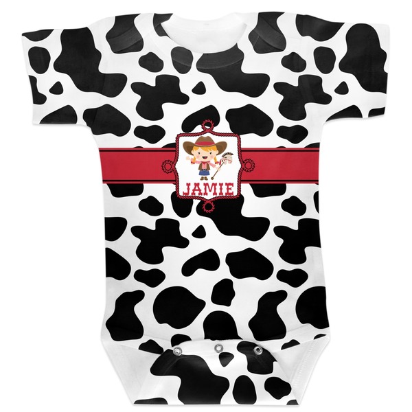 Custom Cowprint Cowgirl Baby Bodysuit (Personalized)