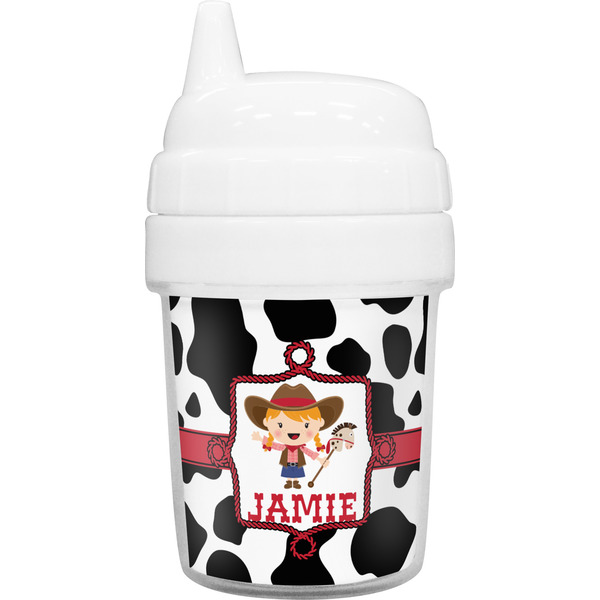 Custom Cowprint Cowgirl Baby Sippy Cup (Personalized)