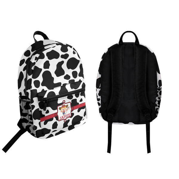 Cowprint Cowgirl Backpack front and back - Apvl