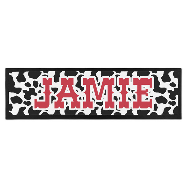 Custom Cowprint Cowgirl Bar Mat - Large (Personalized)