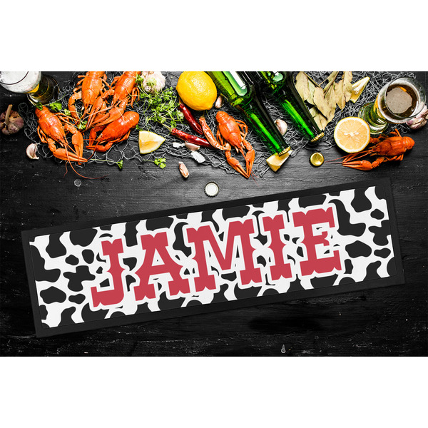 Cowprint Cowgirl Bar Mat - Large - LIFESTYLE