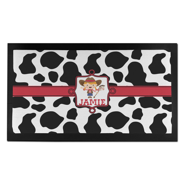 Custom Cowprint Cowgirl Bar Mat - Small (Personalized)