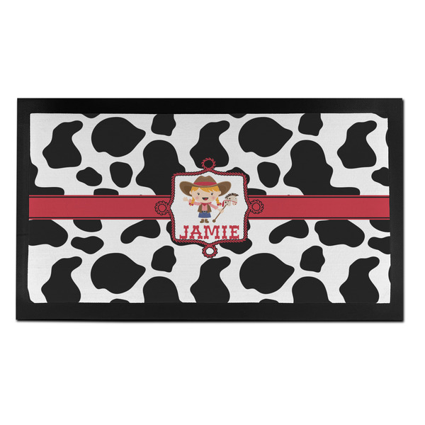 Cowprint Cowgirl Bar Mat - Small - FRONT