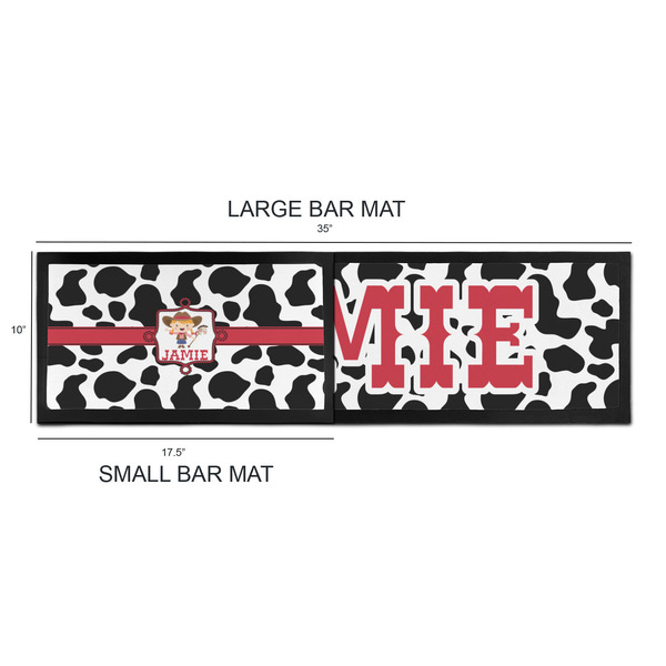 Cowprint Cowgirl Bar Mats - Sizing Chart