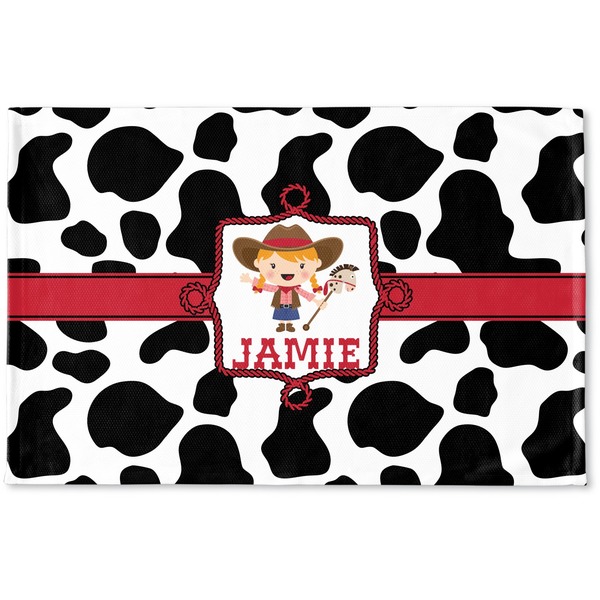 Custom Cowprint Cowgirl Woven Mat (Personalized)