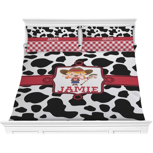 Custom Cowprint Cowgirl Comforter Set - King (Personalized)