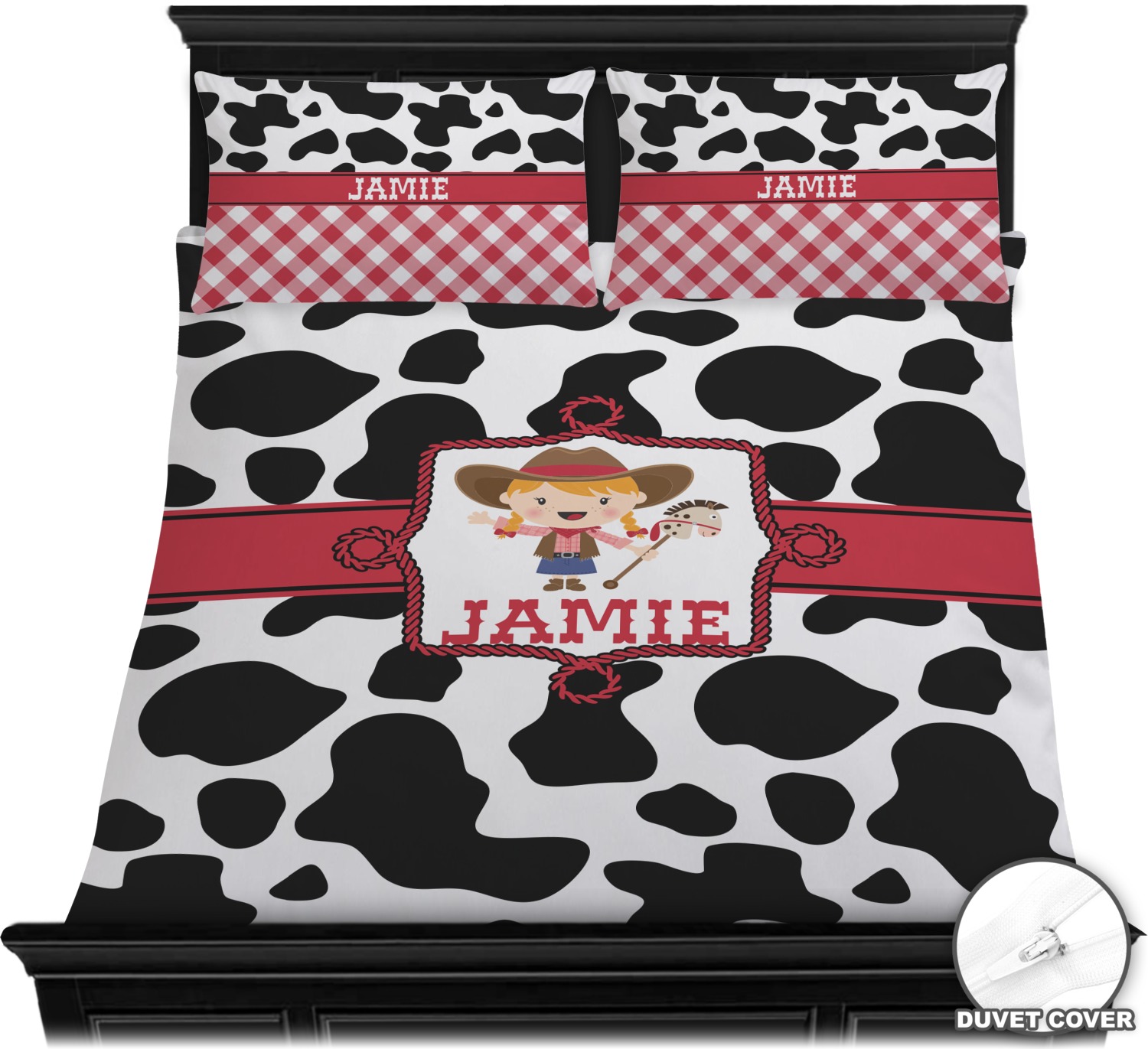Cowprint Cowgirl Duvet Covers Personalized Youcustomizeit