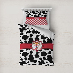 Cowprint Cowgirl Duvet Cover Set - Twin (Personalized)