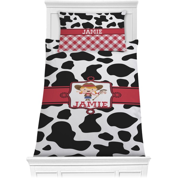 Custom Cowprint Cowgirl Comforter Set - Twin (Personalized)