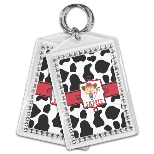Cowprint Cowgirl Bling Keychain - MAIN