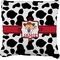 Cowprint Cowgirl Faux-Linen Throw Pillow 18" (Personalized)