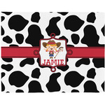 Cowprint Cowgirl Woven Fabric Placemat - Twill w/ Name or Text